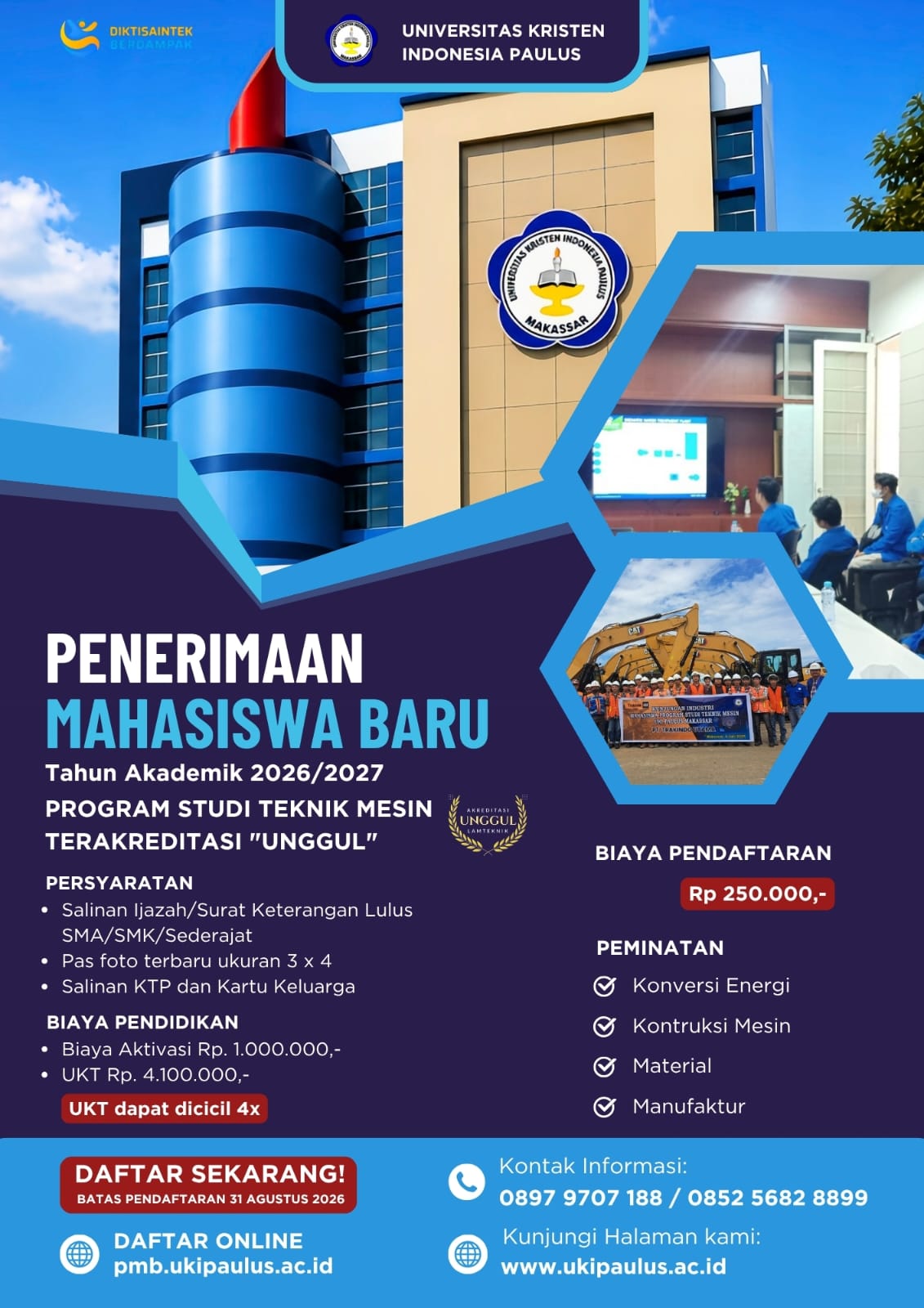 PENERIMAAN MABA TEKNIK MESIN 2026/2027